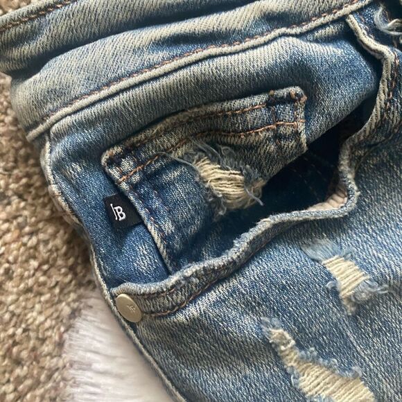 Judy Blue Boyfriend Fit Jeans Distressed Womens Size 7 28 Stretchy Raw Ankle - Picture 8 of 10